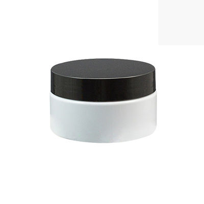 Barattolo di plastica vuoto bianco dei contenitori di stoccaggio 100ml dei cosmetici con il coperchio nero