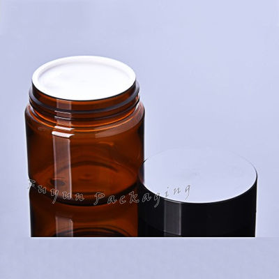 Coperchio cosmetico del nero di 120g Amber Plastic Packaging Jars With